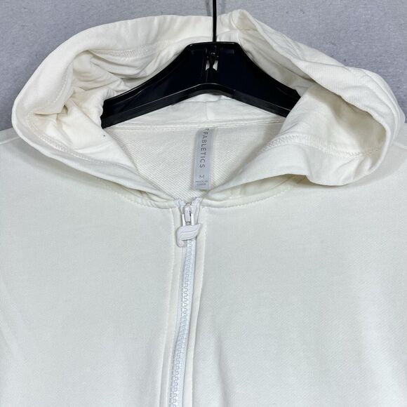 Fabletics Hoodie Womens Size Medium Offwhite Full Zip Sweatshirt Hoodie - Picture 4 of 12